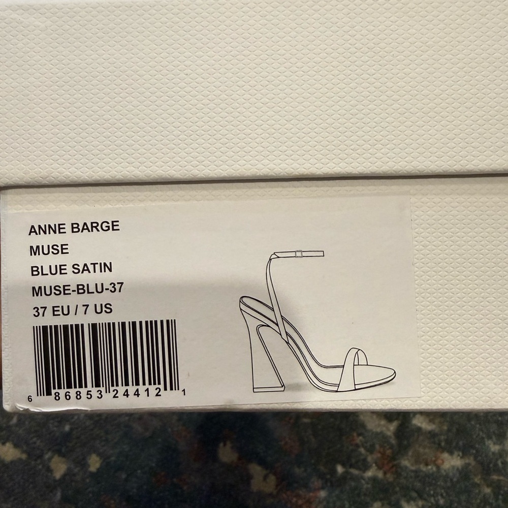 Anne Barge size 37 like new - worn once - Light Blue Ankle Strap Heels - Picture 9 of 10